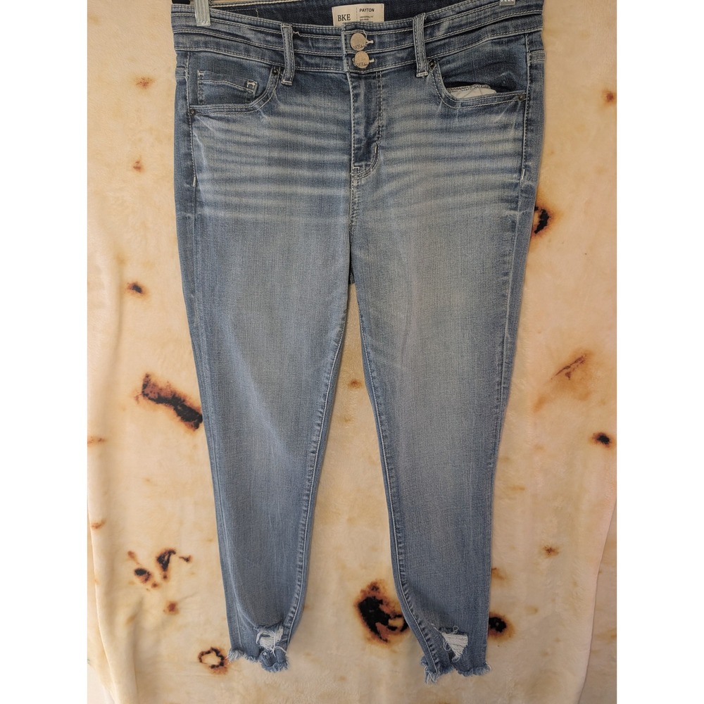 BKE Payton Skinny Jeans Womens 30x27 Blue Mid Rise Distressed Ankle ABK5148A